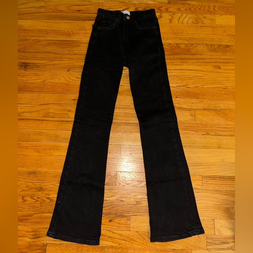 Zara Black Boot Cut Jeans Sleek and Stylish